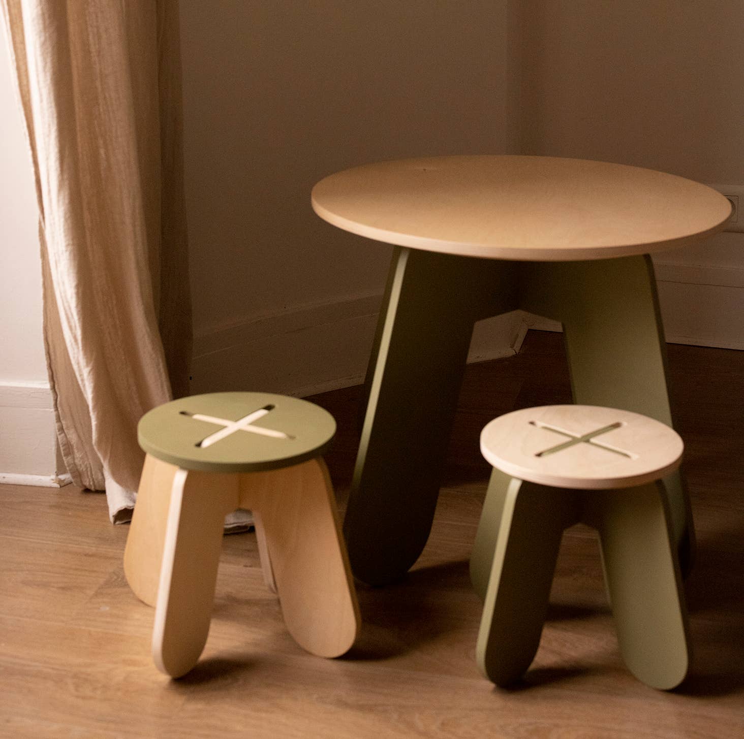Babai - Wholesale Stool - Kids Wooden Stool X khaki11
