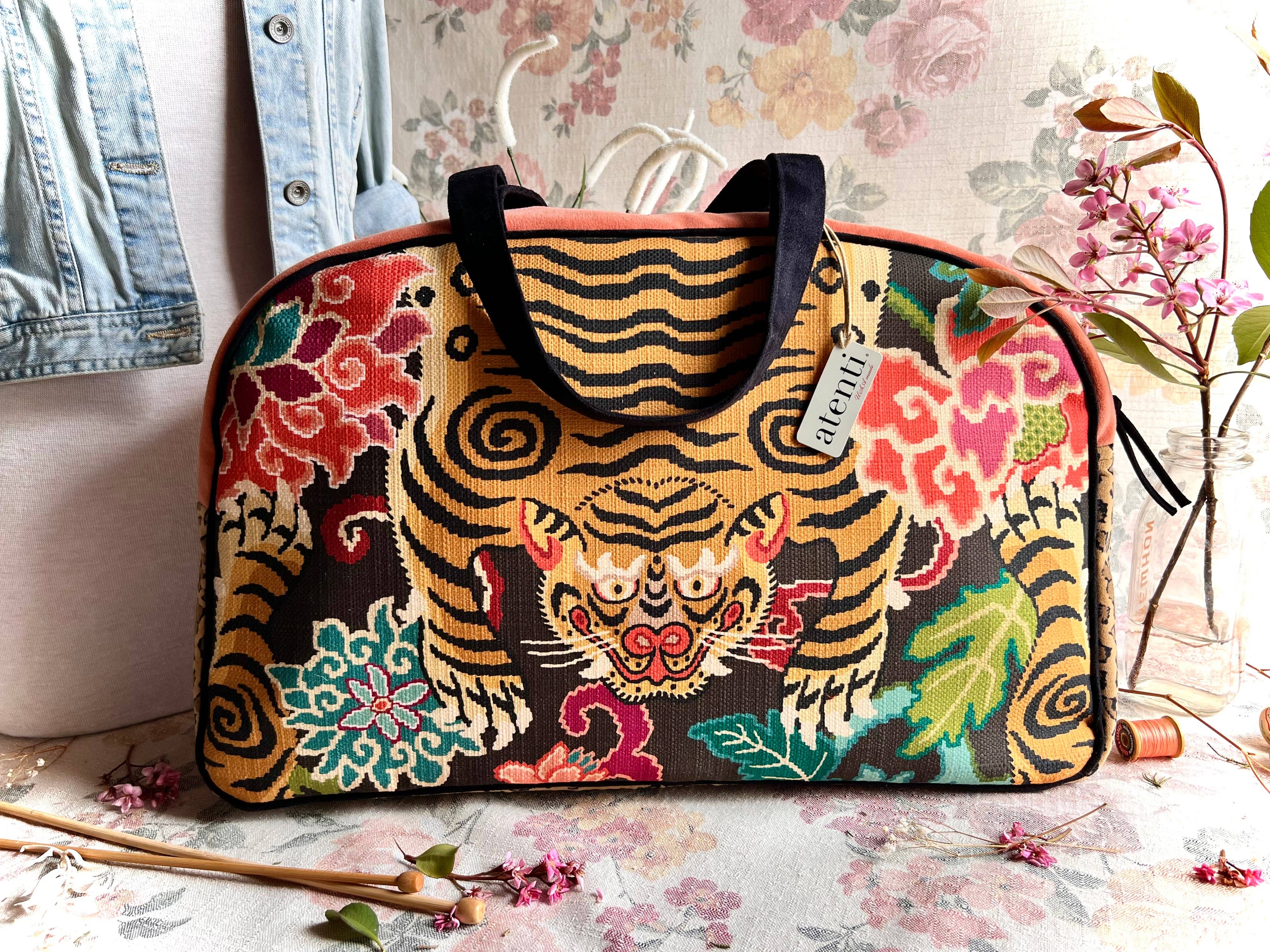 Atenti - Venta al por mayor Bolsa de viaje - Mujer - Le Tigre Overnighter-Atenti USA hecho a mano, bolso de fin de semana, bolsa de viaje14