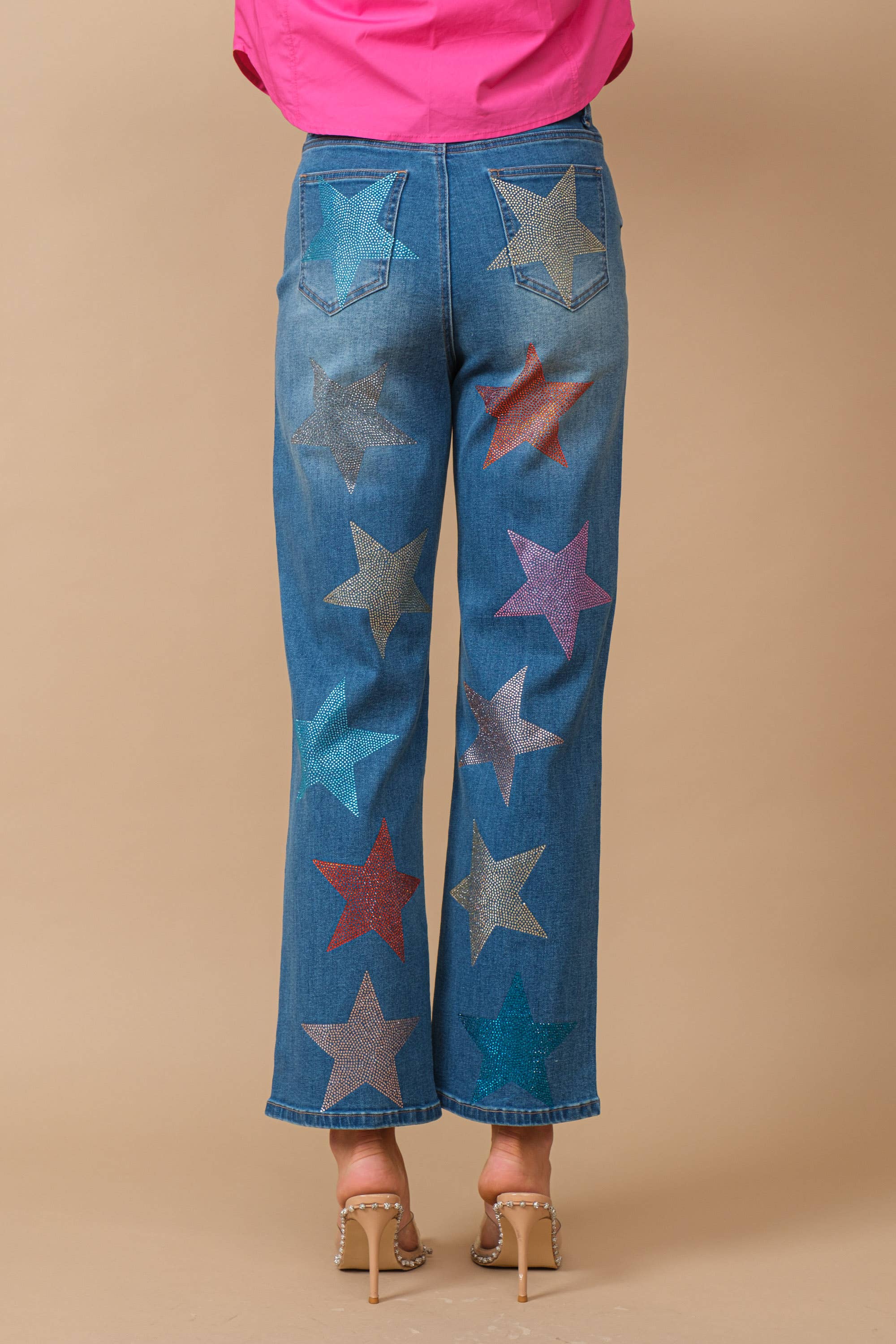 Blue B – wholesale Jeans – Women’s – 80024P - Star Rhinestone Embellishment Straight Leg Jeans8