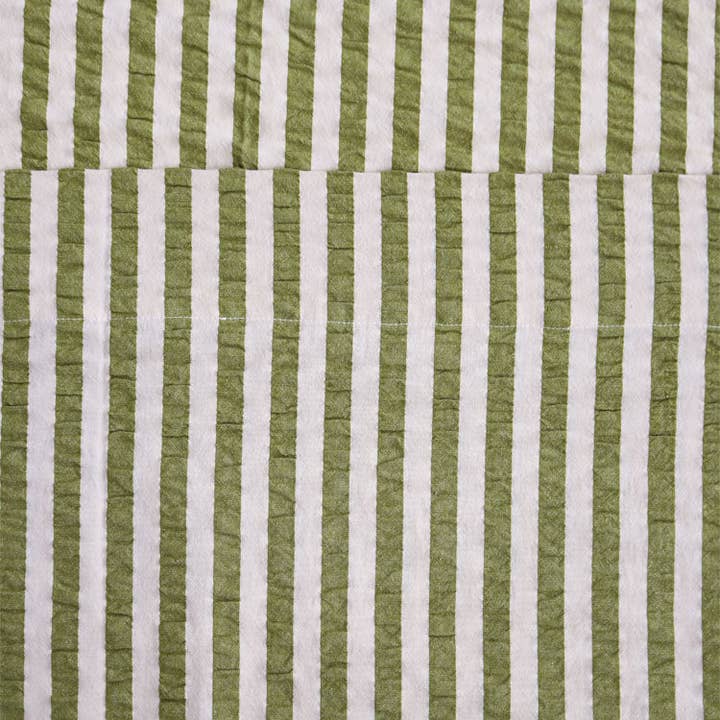 Mosey Me - Wholesale Flat sheet - Pistachio Seersucker Flat Sheet