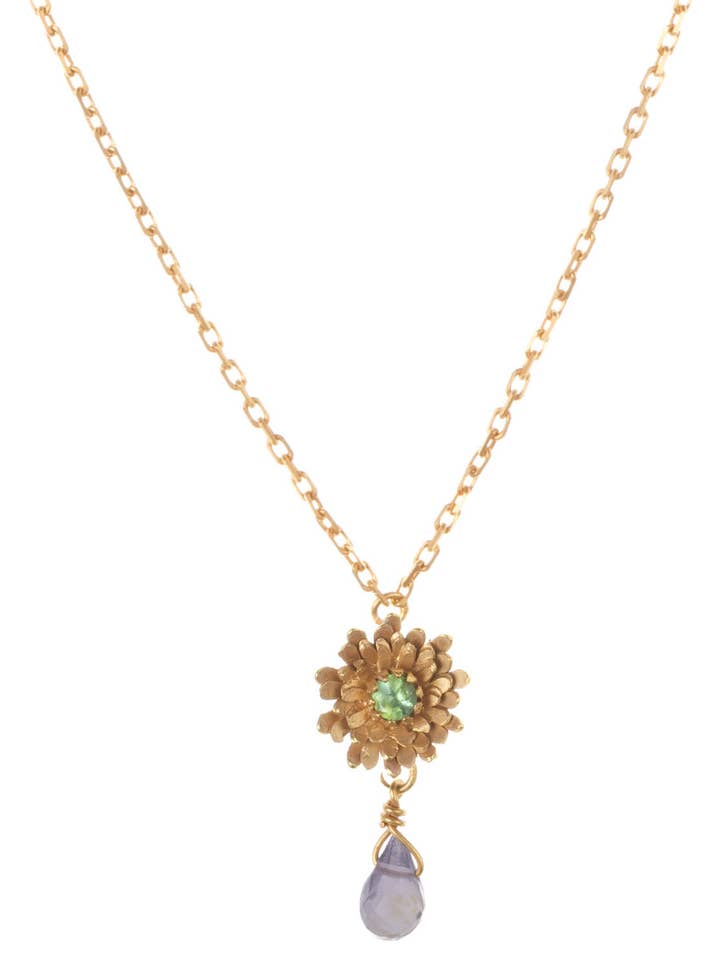 Colgante Dahlia con Gota Briolette para venta al por mayor de Amanda Coleman Jewelry