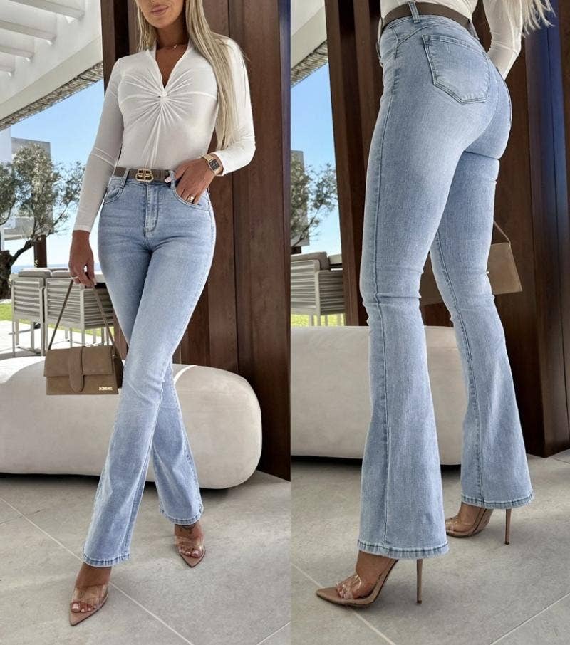 ESTEE BROWN - Wholesale Jeans - Women's - Flare Jeans - Plus Size - EB021