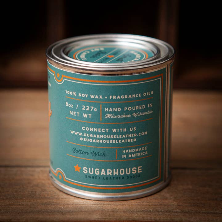 Sugarhouse Leather - Wholesale Novelty Candle - Happy Place Soy Paint Can Candle2