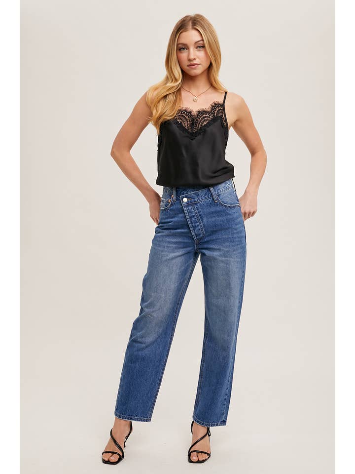 Bluivy - Wholesale Jeans - Women's - DENIM ASYMMETRICAL WAIST STRAIGHT LEG JEANS15