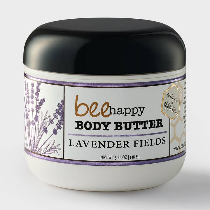 Body Butter/Cream "Lavender Fields" (4 oz) with Jojoba, Aloe for wholesale by Bee Happy