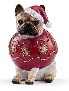 Dog Pug with Hat Whimsical Christmas Pet Décor Item # 53798 for wholesale by Napco