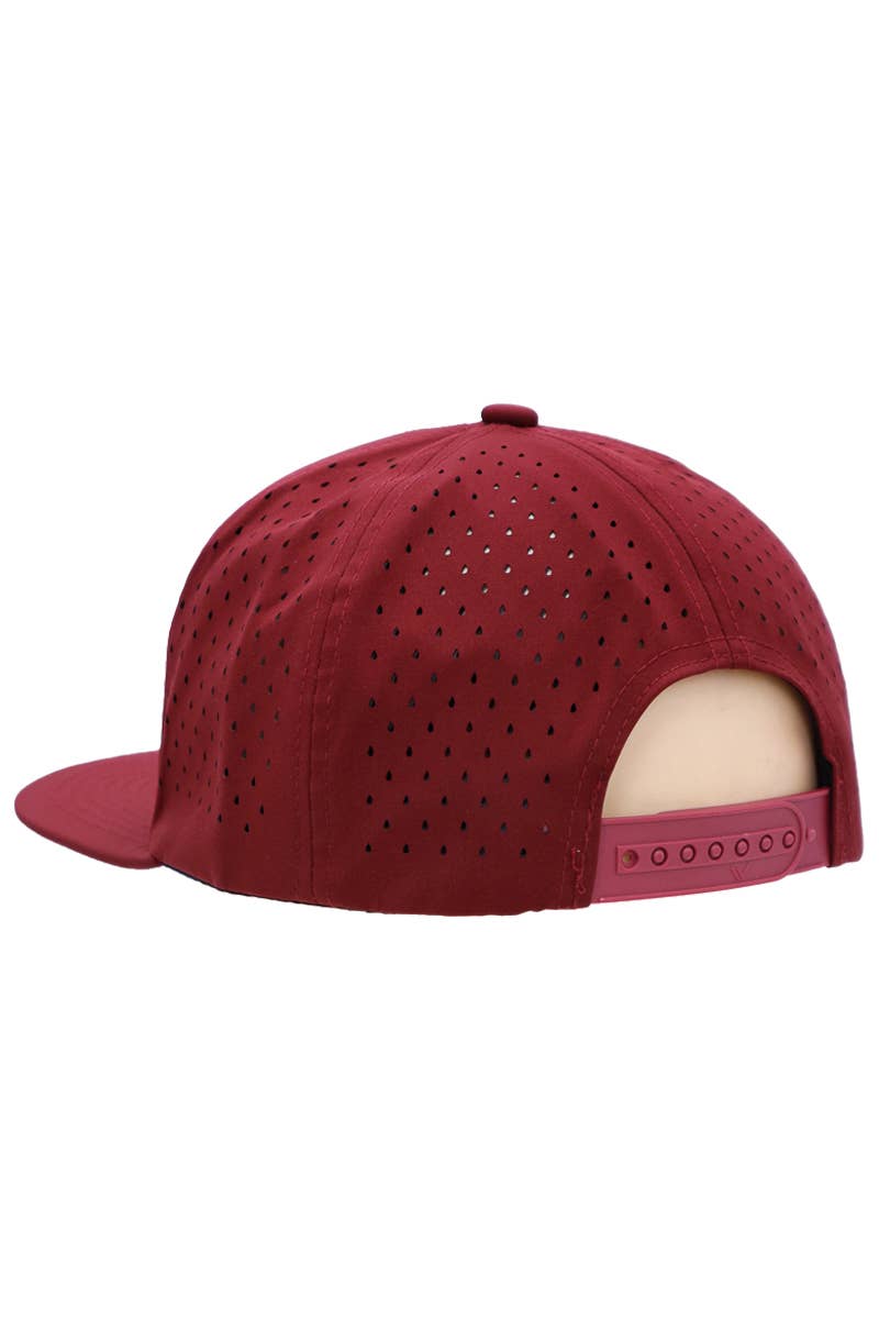 Cap Zone - Wholesale Flat Brim Cap - Men's - 7 Panel Perforated Cotton Poly Blend Snapback3