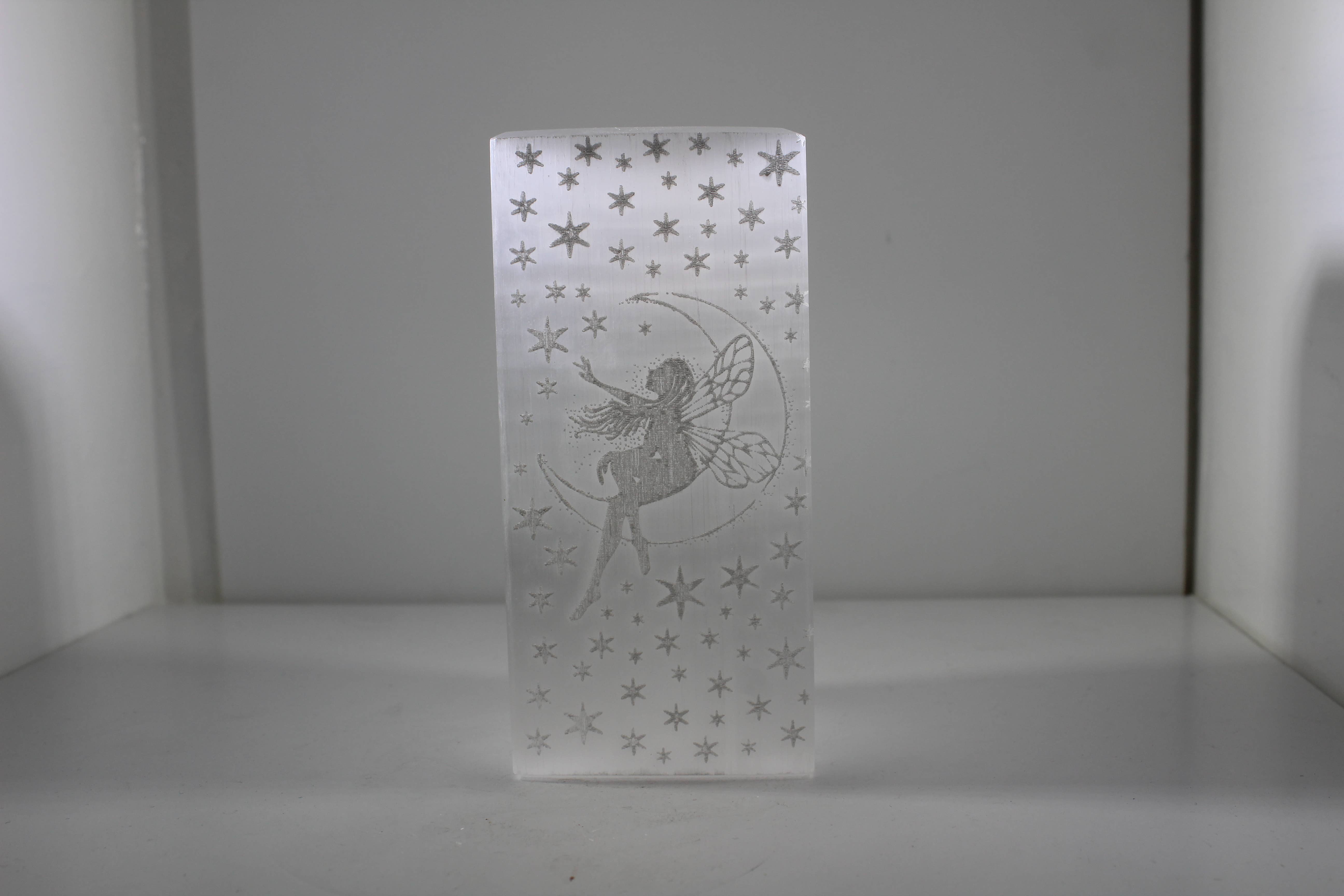 Quasar Gems USA - Wholesale Accent/Desk Lamp - Selenite Lamp Fairy Rectangle 15cm2
