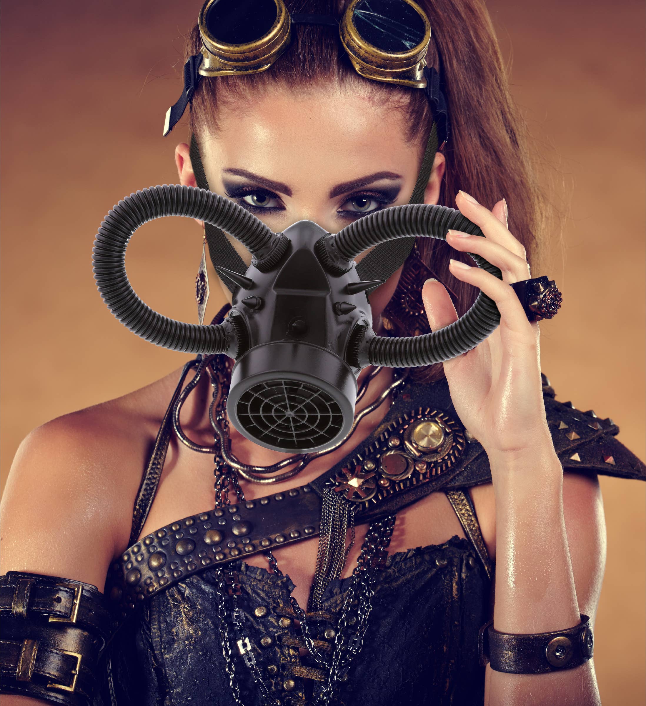 Cota Global - Vendita all'ingrosso Costume di carnevale - Bambini - Steampunk - Maschera a Gas per Bocca - Nera6