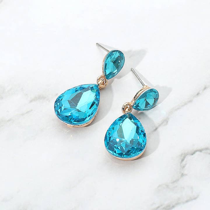 Sensibling Corp. - Wholesale Dangle earrings - Glass Crystal Teardrop Dangle Earrings22