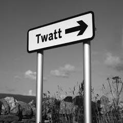 Greeting Card - Twatt road sign for wholesale by Lesser Spotted Images Ltd