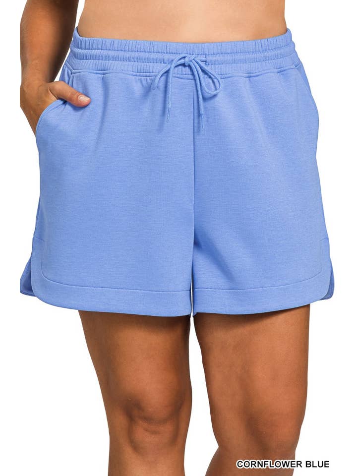 Vanilla Monkey - Wholesale Shorts - Women's - Plus Scuba Elastic Waistband Shorts W/pocket4