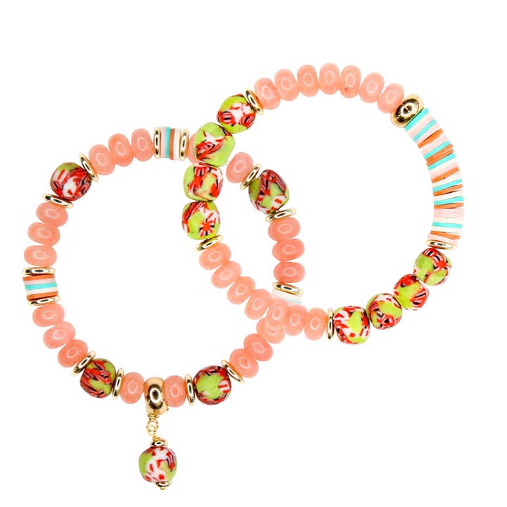 Echo Bracelet Set in Peach Sorbet for wholesale by Catherine Page Jewelry