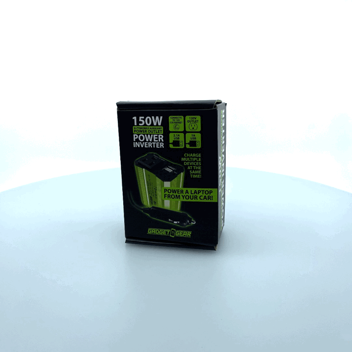 Novelty Brands - Wholesale Portable Charger - GADGET GEAR 150W POWER INVERTER W/120V OUTLET & MORE- 4/PACK6