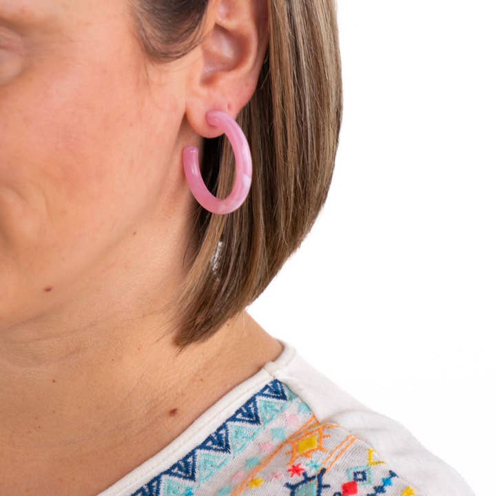 Spiffy & Splendid - Wholesale Hoop Earrings - Josie Hoops - Pink // Jewelry, Earrings, Gift2