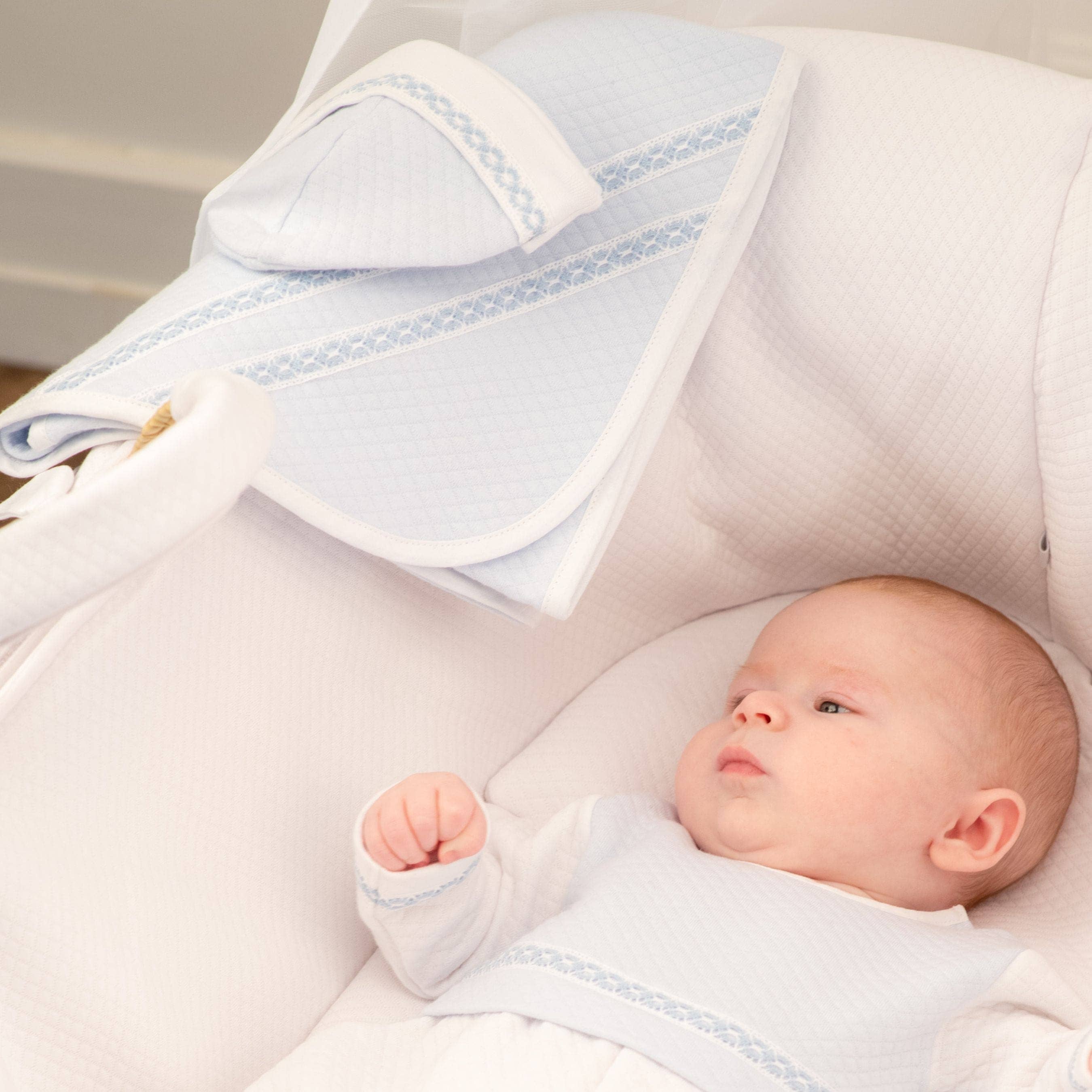 Bebe Sweeny - Wholesale Bedding Blanket - Kids & Baby - Boys Blue Quilted Cotton Blanket (80cm)1