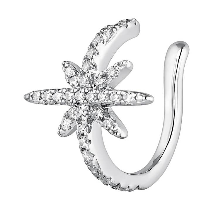 YORU SILVER EAR CUFF for wholesale by EarCandy Jewelry