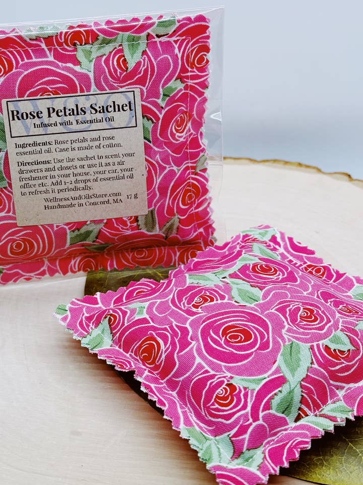 Rose Petals Sachet infused with Essential Oil for wholesale by Wellness & Oils