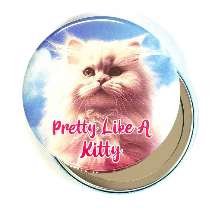 Pretty Like A Kitty Cat Inspired Pocket Mirror for wholesale by Bite Your Granny