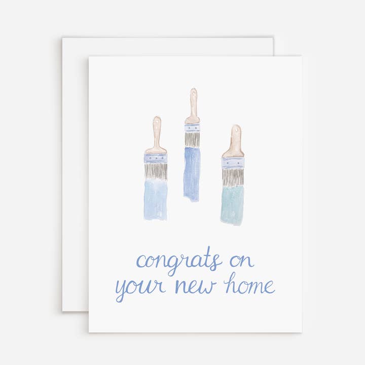 Congrats On Your New Home Housewarming Card- Single Card for wholesale by White Clover Paper Co.