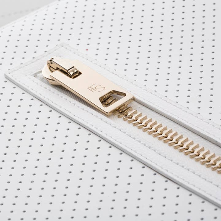 FENIX SPORTIER - Vendita all'ingrosso Borsa da palestra - Unisex - Borsa Billie Bag in Pelle per Racchetta da Tennis (Bianco/Oro)
