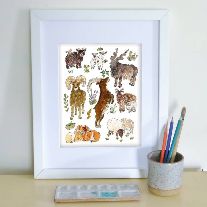 Reproduction artistique de l'année de la chèvre pour la vente par SquidCat, Ink