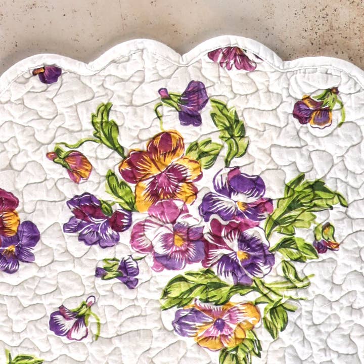 April Cornell - Wholesale Placemat - Pansies Quilted Placemat Set of 4