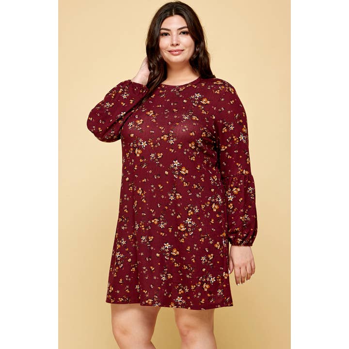 VESTIDO DE SUÉTER FLORAL ACOGEDOR DE TALLA GRANDE A997127B54X para venta al por mayor de Winslow Collection