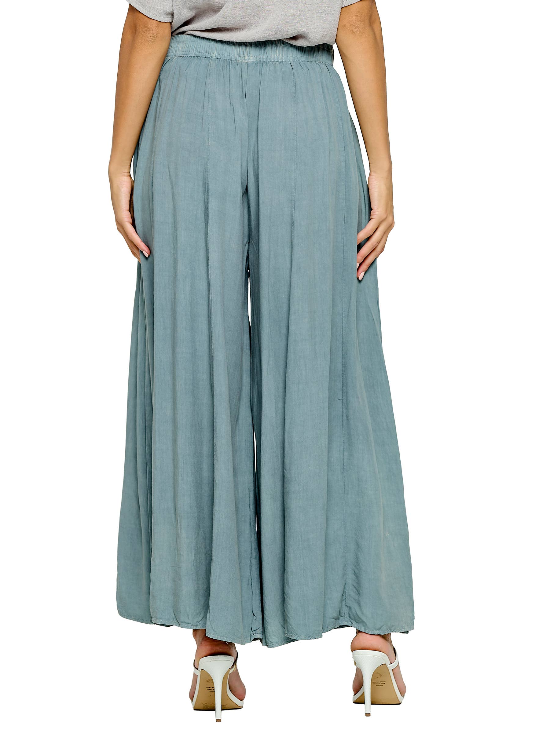 Yak & Yeti - Wholesale Broek - Dames - Broek Palazzo Vintage Wash7