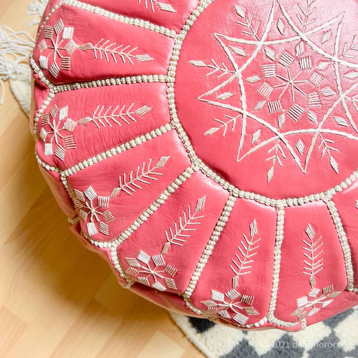 dear Morocco – wholesale Sittpuff – Marockansk sittpuff ottoman//rund L 20 ”x13" Barock Rose