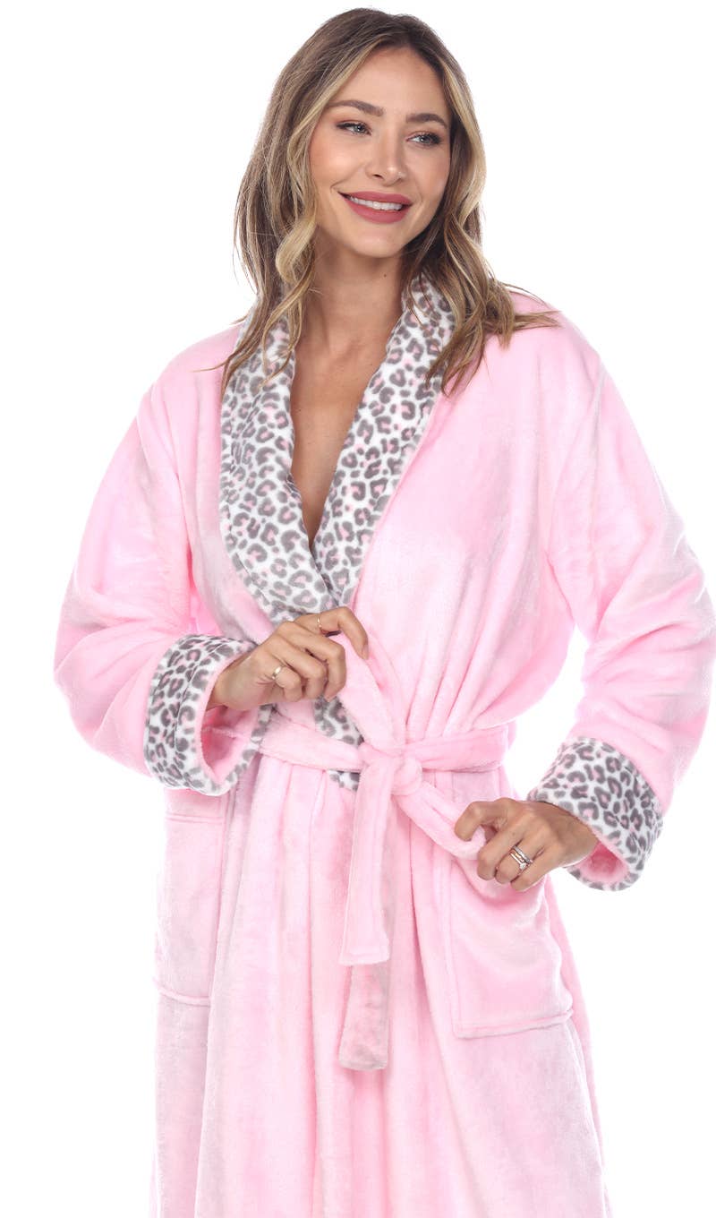 WHITE MARK - Wholesale Robe – Women's - Women's and Plus Size  Leopard Print Cozy Lounge Robe7