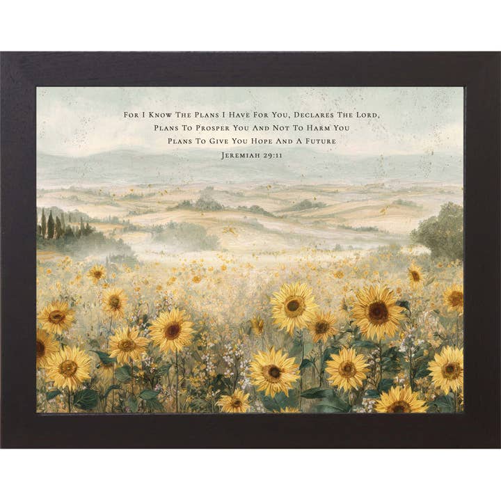 Sunflowers of Hope and a Future – Jeremiah 2911 Framed Art for wholesale by Summer Snow Art