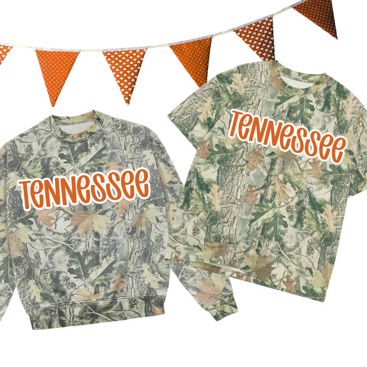 Sweatshirt et T-shirt camo personnalisés État Texas Ohio Alabama pour la vente par Simply Blush Wholesale