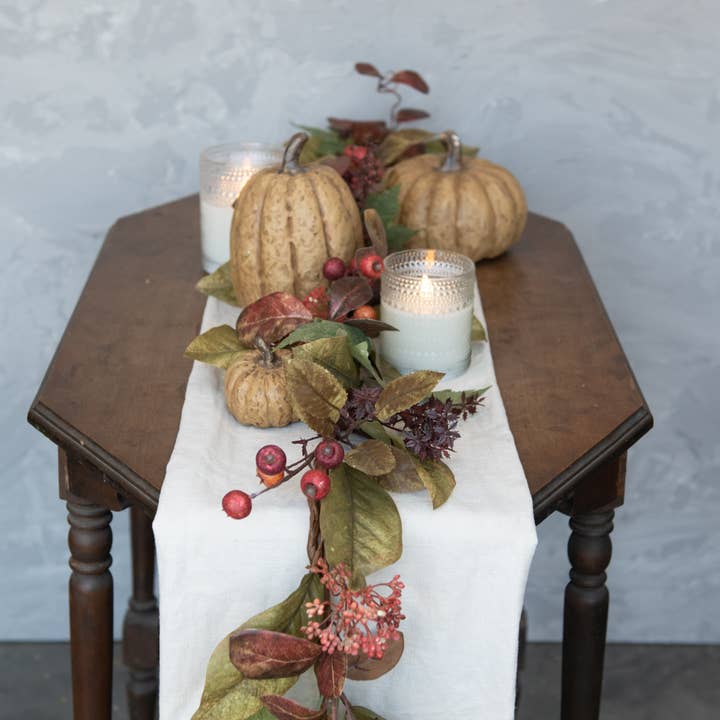 Ragon House - Wholesale Artificial Plant - 6' BURGUNDY BERRY & MIXED LEAF GARLAND2