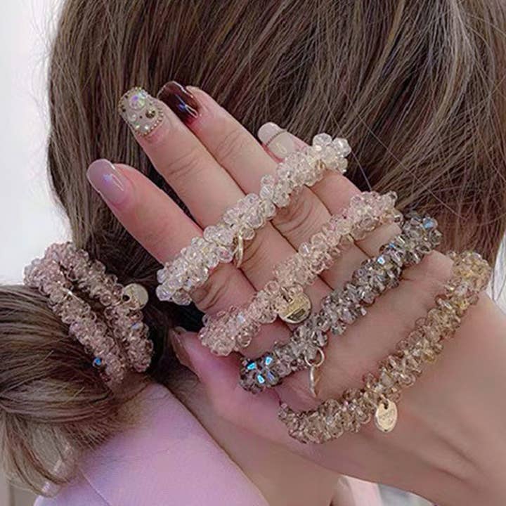 ACCITY - Wholesale Scrunchie - Women's - CRYSTAL ELASTIC HAIR SCRUNCHIES_CWAHA0131