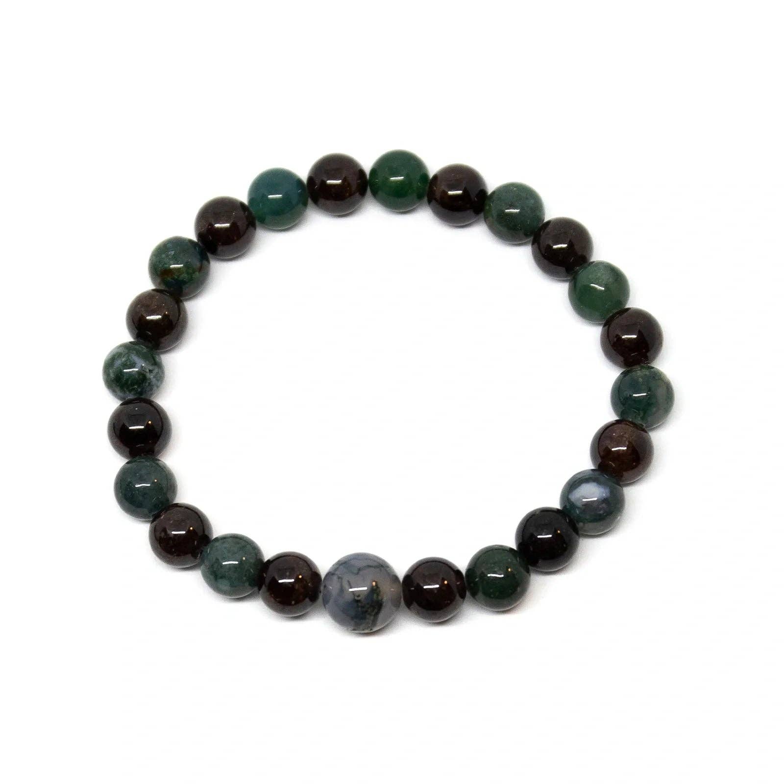 Namu Baru Inc. – Engroshandel Perlearmbånd – Moss Agate Perleformet Armbånd Håndled Mala 6mm - Lille håndled0