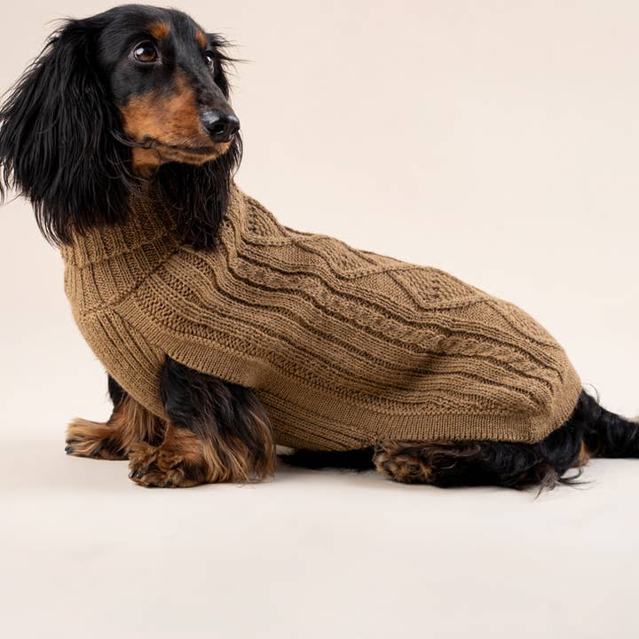 Kamel Aran Alpaka Hundepullover für den Großhandel von Alqo Wasi