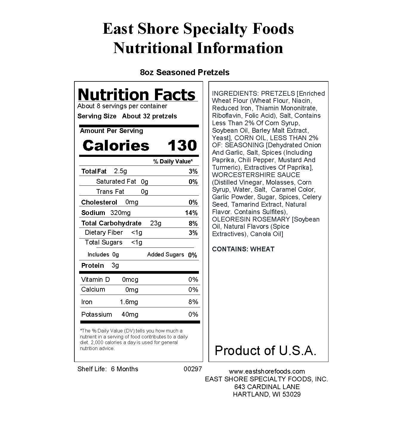 East Shore Specialty Foods, Inc. - Wholesale Pretzels - East Shore Pretzels - Seasoned Pretzels - 8oz2