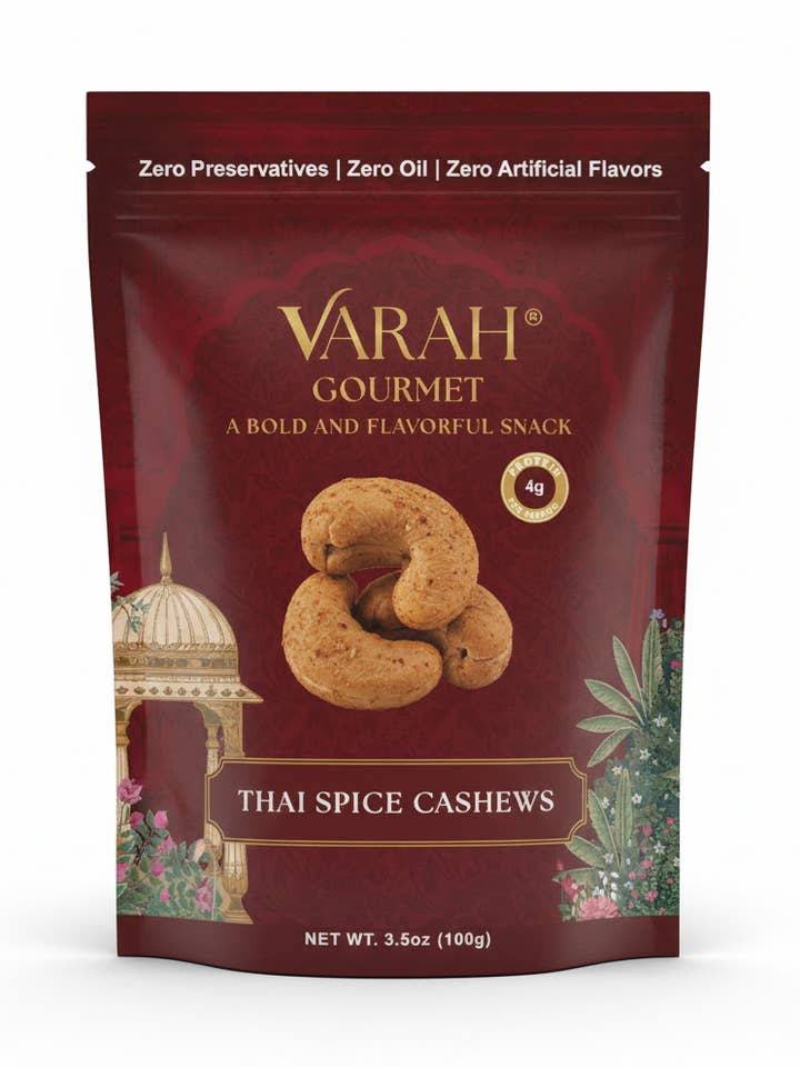 Thai Spice Cashews - Thai Red Curry–Inspired Roasted Cashews for wholesale by Varah Gourmet