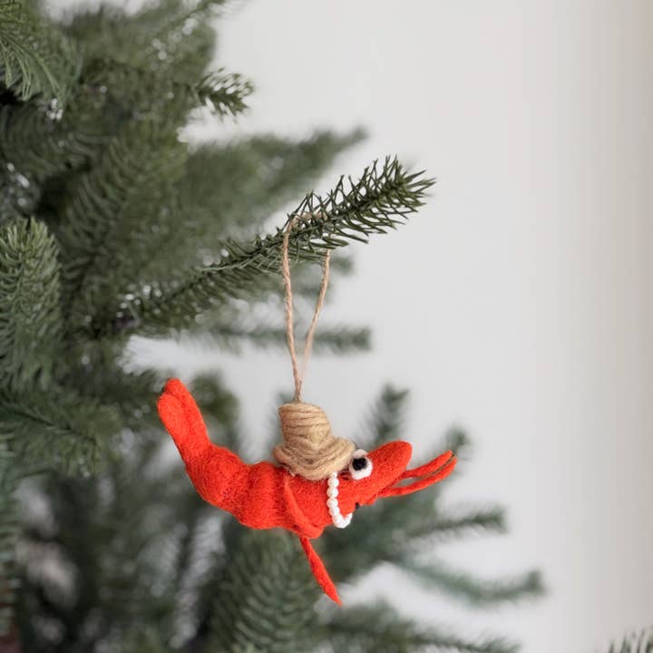 Ganapati - Wholesale Ornament - Felt Shrimp Couple Ornament