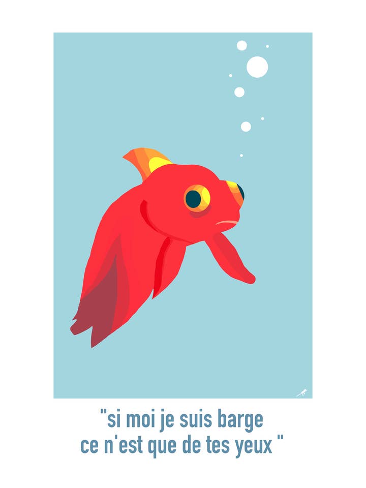 Poster “goldfish” for wholesale by L’Atelier du Renard