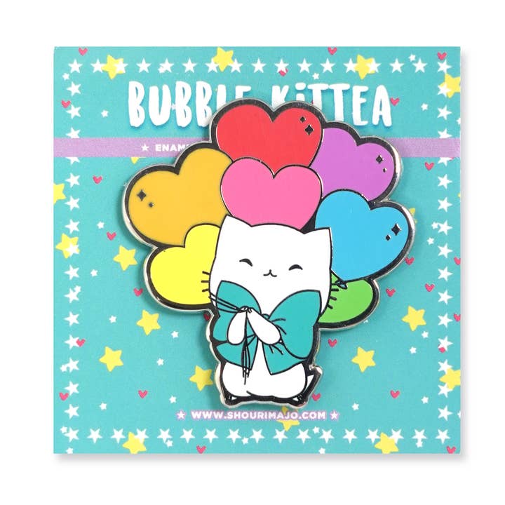 SHOURIMAJO - Wholesale Lapel Pin/Button - Enamel Pin Bubble Kittea Love Balloons0