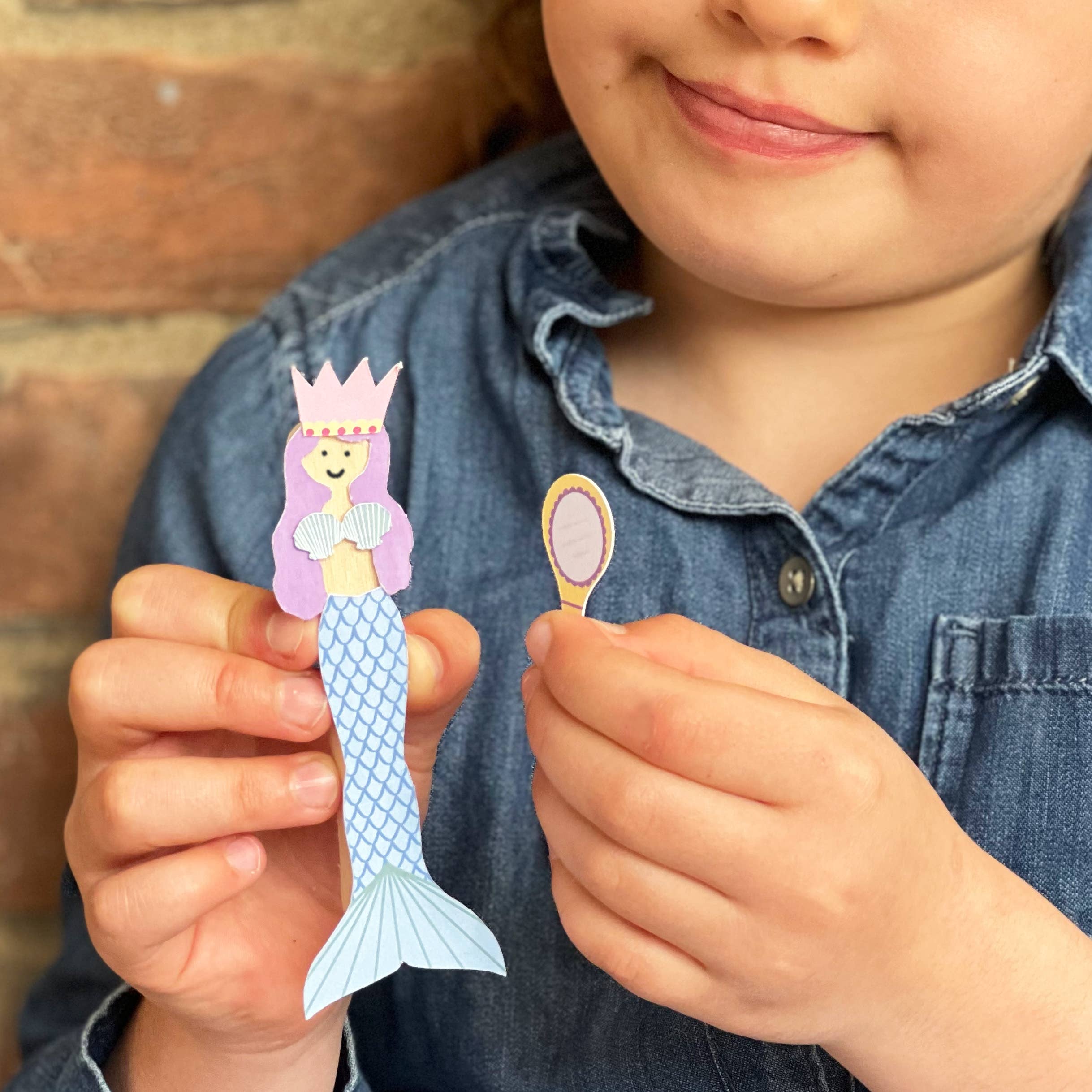 Cotton Twist (USA DUTIES PAID) – wholesale DIY craft kit – Child – Make Your Own Mermaid Peg Doll2
