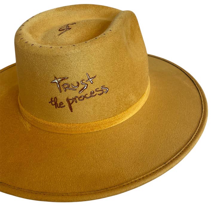 Margarita - Wholesale Fedora - Women's - Mustard Fedora Jewel Hat2