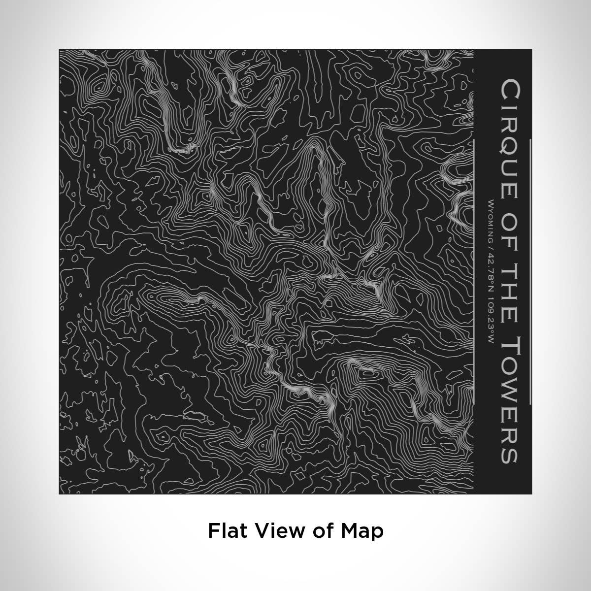 JACE.design - Vente Gourde/bouteille isotherme - Gobelet Cirque Of The Towers WY Topo Map en noir mat1