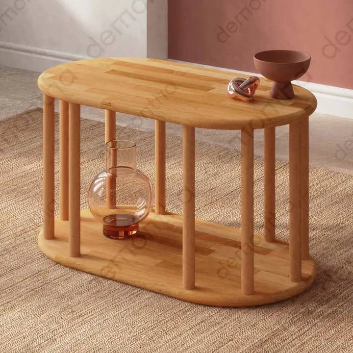 Mesa de Centro de Madera Natural de Kioto - Diseño Minimalista para venta al por mayor de Tomruque