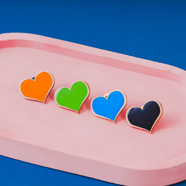 Black Heart Enamel Pin for wholesale by Dream Maker Pins