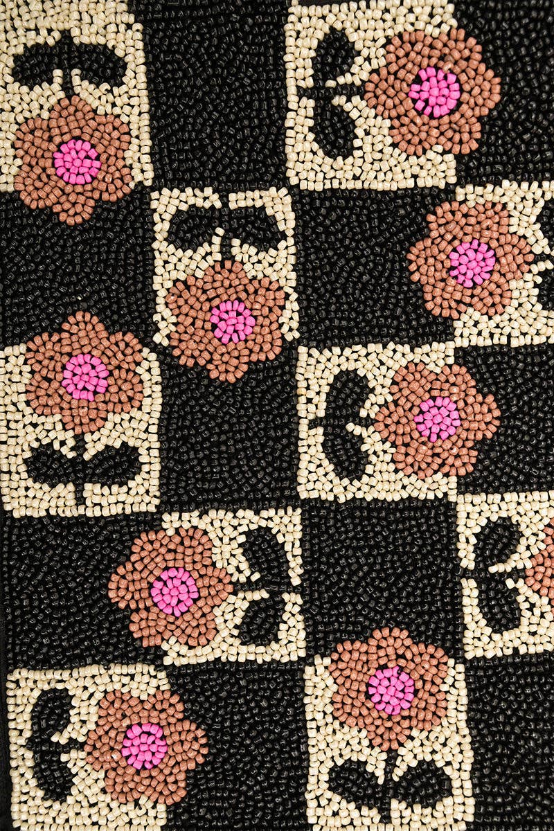 America & Beyond – wholesale Tote bag – Women's – Geo Floral Beaded Hand Tote1