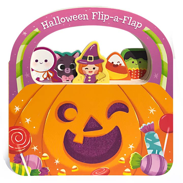 Happy Halloween Flip-a-Flap Halloween Board Book with Handle for wholesale by Cottage Door Press