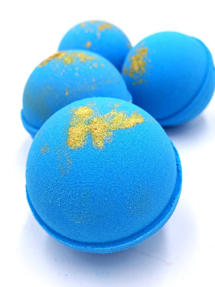 Bombe de bain au pamplemousse avec éclat doré - Bleu pour la vente par Lenawee Moda